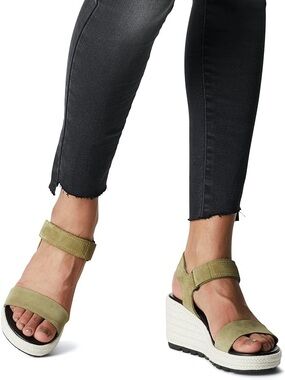 Sorel Esprilles Wedge Sandals Olive Cameron Size 5.5